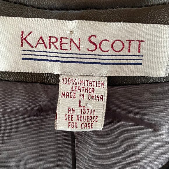 Karen Scott Vegan Leather Vest - Picture 2 of 11